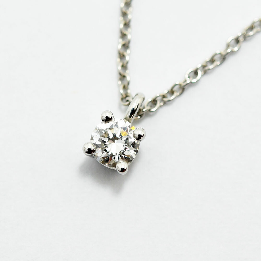 ティファニー ネックレス ソリティア TIFFANY&Co. ペンダント ソリテール ダイヤモンド PT950 新品仕上げ 中古｜御徒町宝石問屋