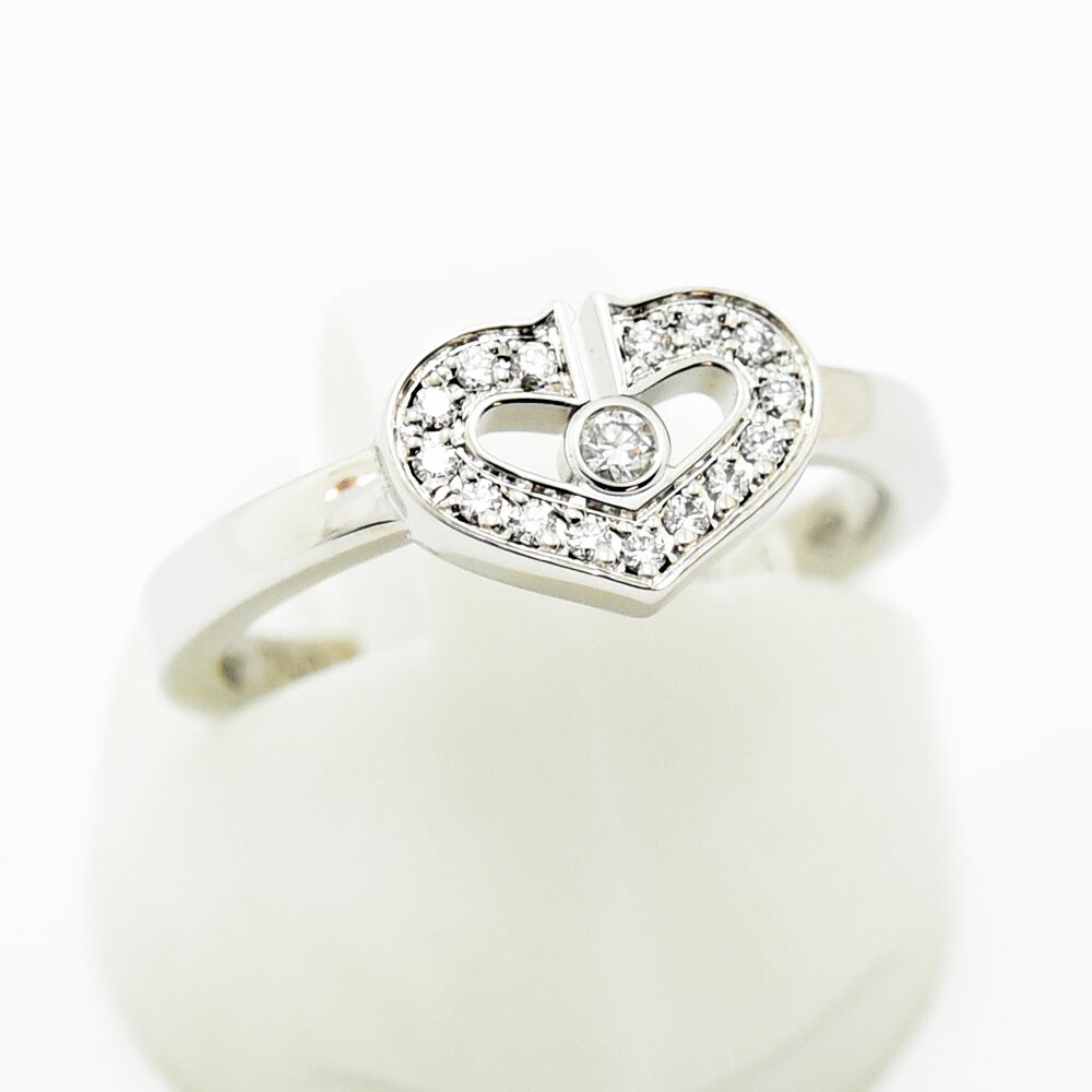 カルティエ リング Cハート Cartier 指輪 ダイヤモンド K18WG 750 #48 約8号 新品仕上げ 中古｜御徒町宝石問屋