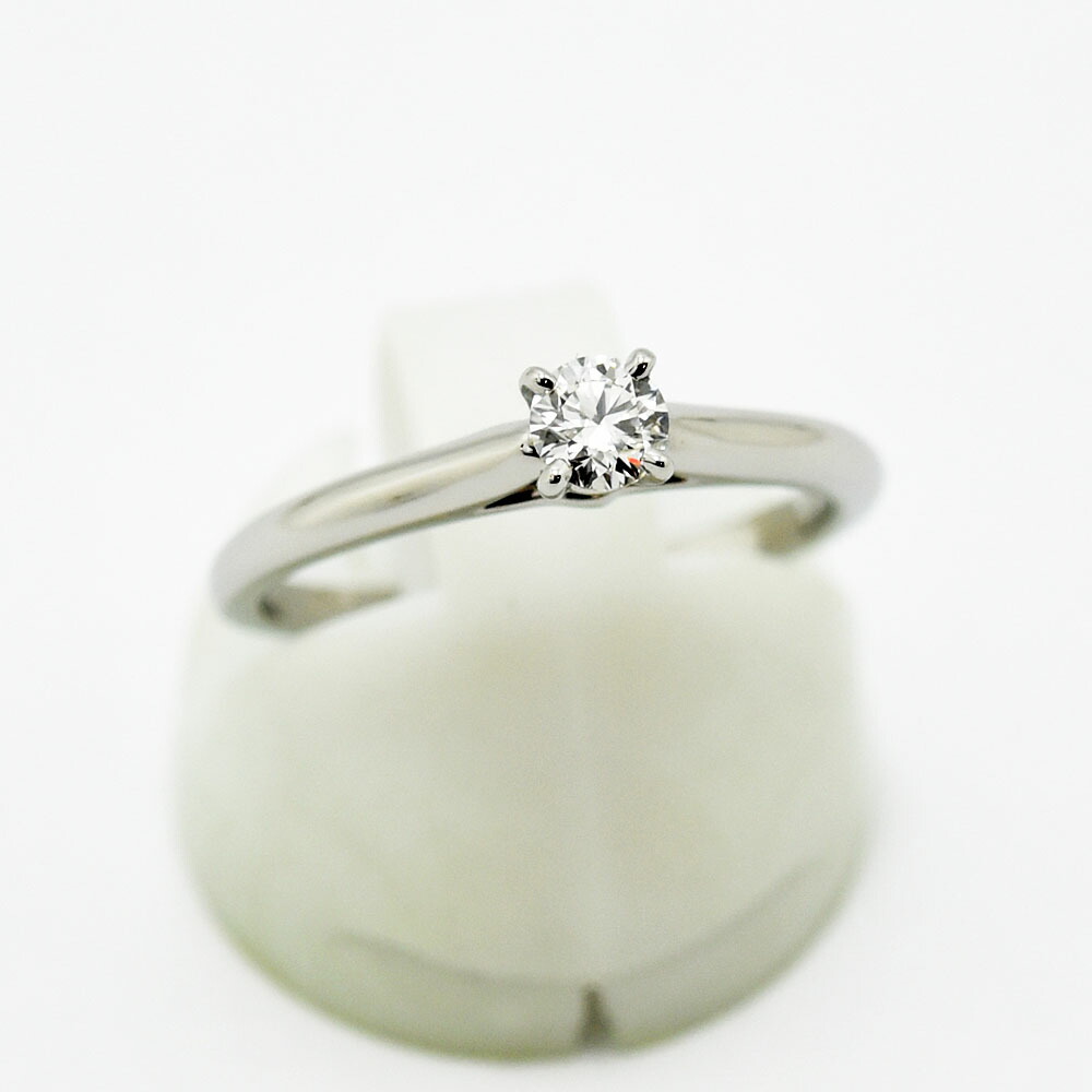 カルティエ リング ソリテール Cartier 指輪 ダイヤモンド 0.19ct PT950 #50 約9.5号 新品仕上げ 中古｜御徒町宝石問屋