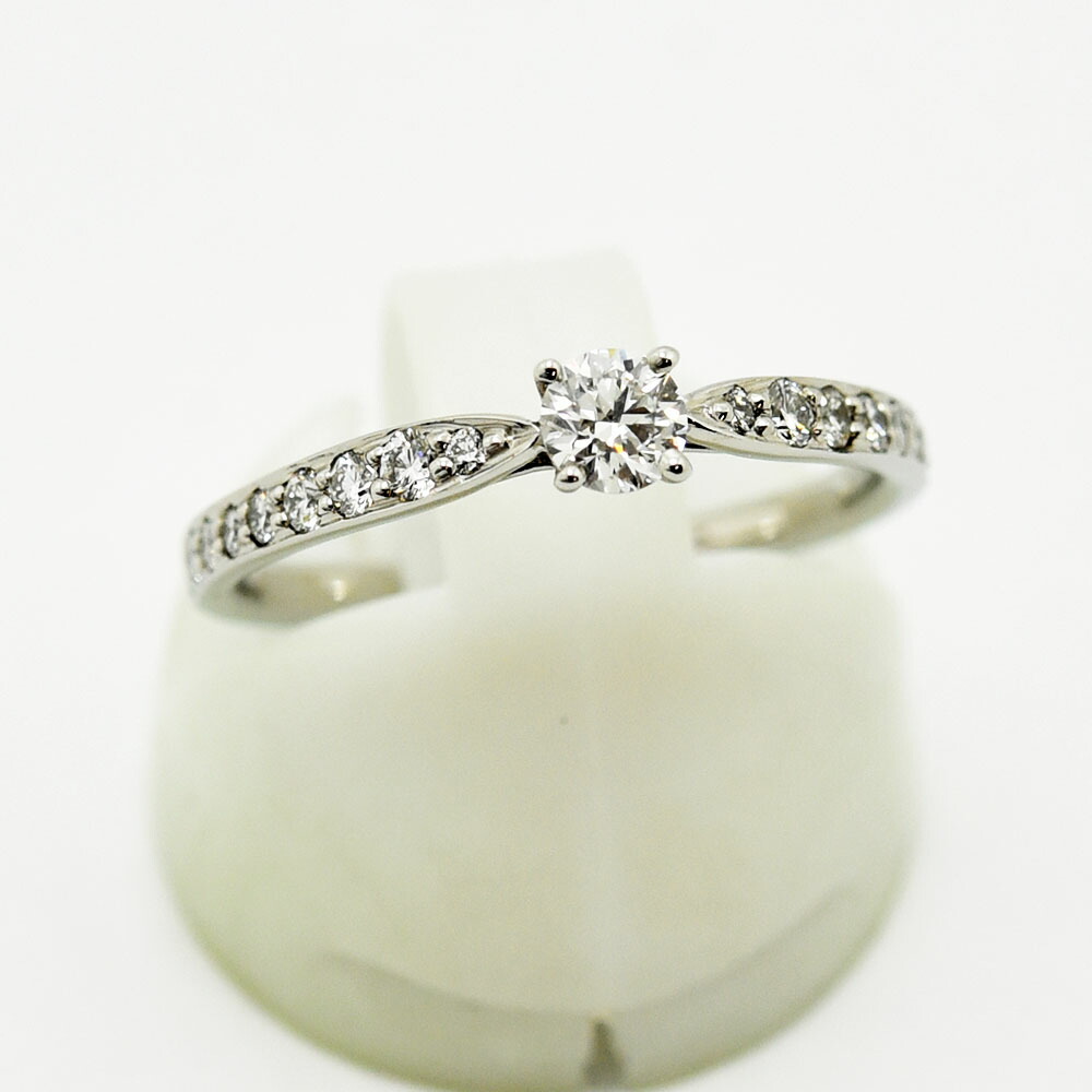 ティファニー リング ハーモニー TIFFANY&Co. 指輪 ダイヤモンド 0.18 PT950 約10.5号 新品仕上げ 中古｜御徒町宝石問屋 66,550円