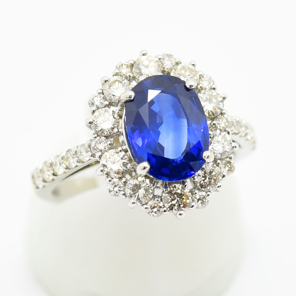 楽天市場】パパラチアサファイア 1.38 ダイヤモンド 1.55 リング PT900  