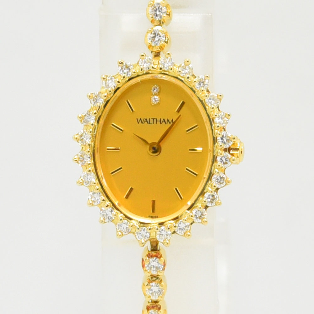 楽天市場】WALTHAM(ウォルサム) 12Pダイヤ ゴールド文字盤 18金