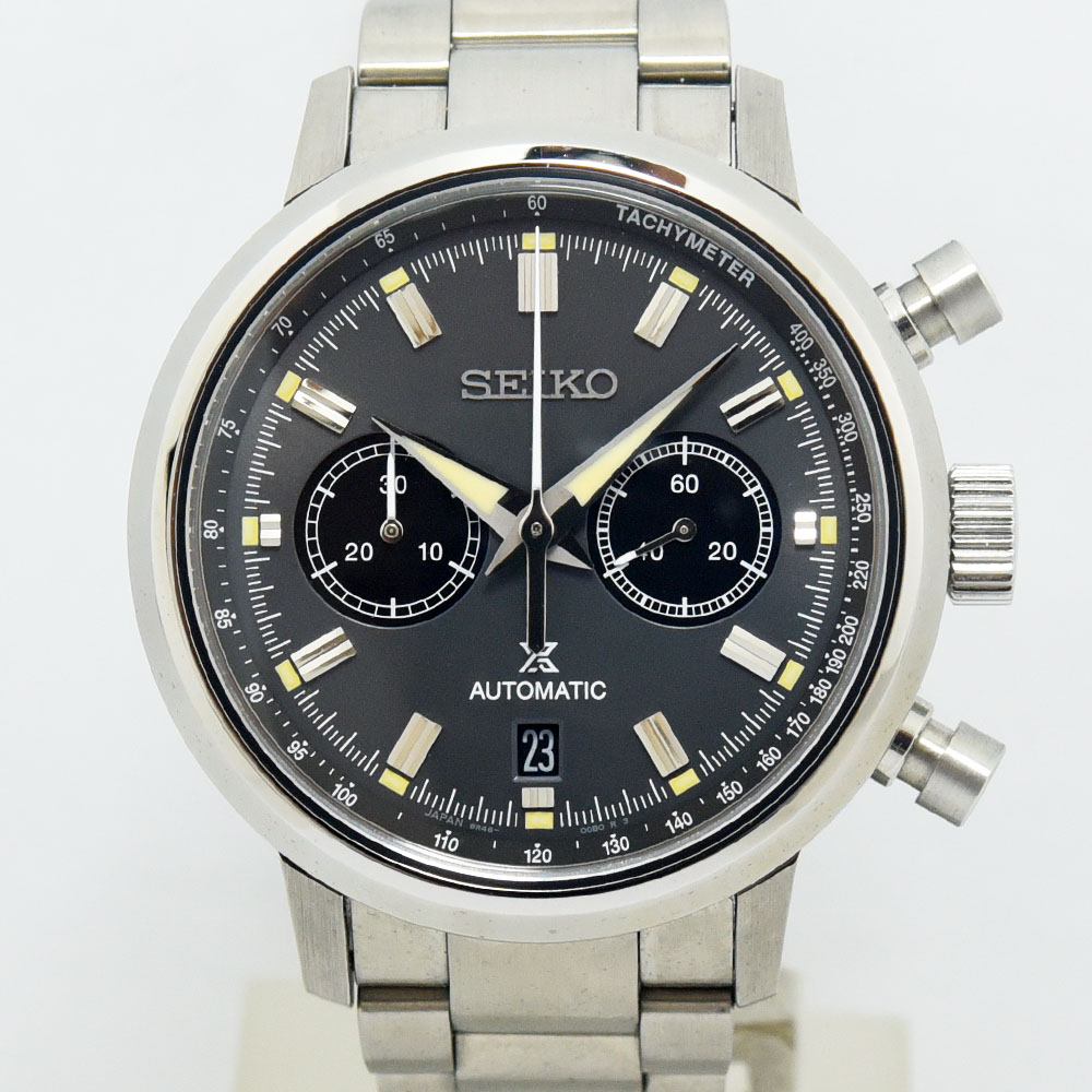 セイコー 中古 メンズ SEIKO プロスペックス 8R46-00B0 自動小銃巻 オートマ SS ステンレス鋼スチール写真 薄墨色