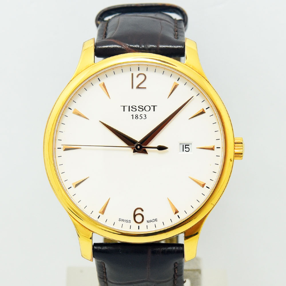 ですが ティソ TISSOT 腕時計 メンズ クオーツ 革レザーベルト 中古品