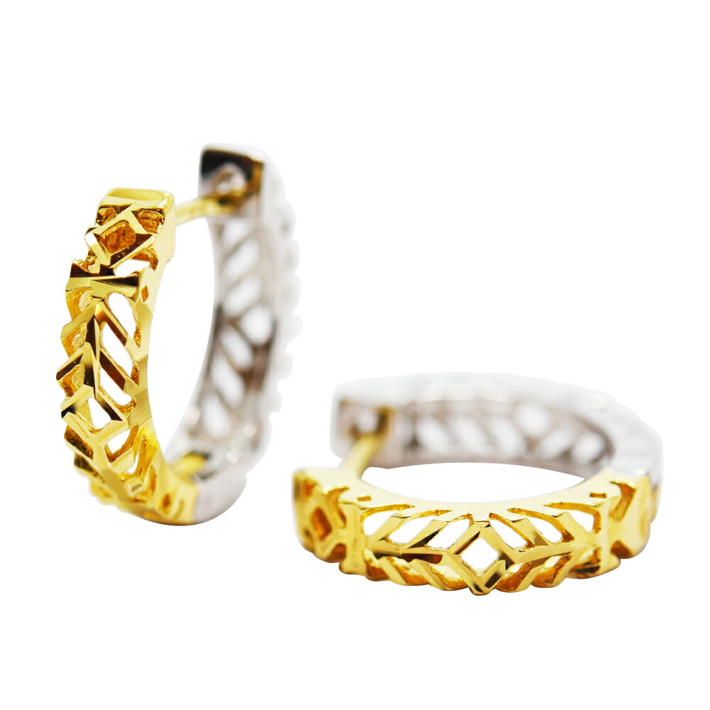 楽天市場】ピアス メンズ フープ K18 中折れ 両耳 馬蹄型 レディース