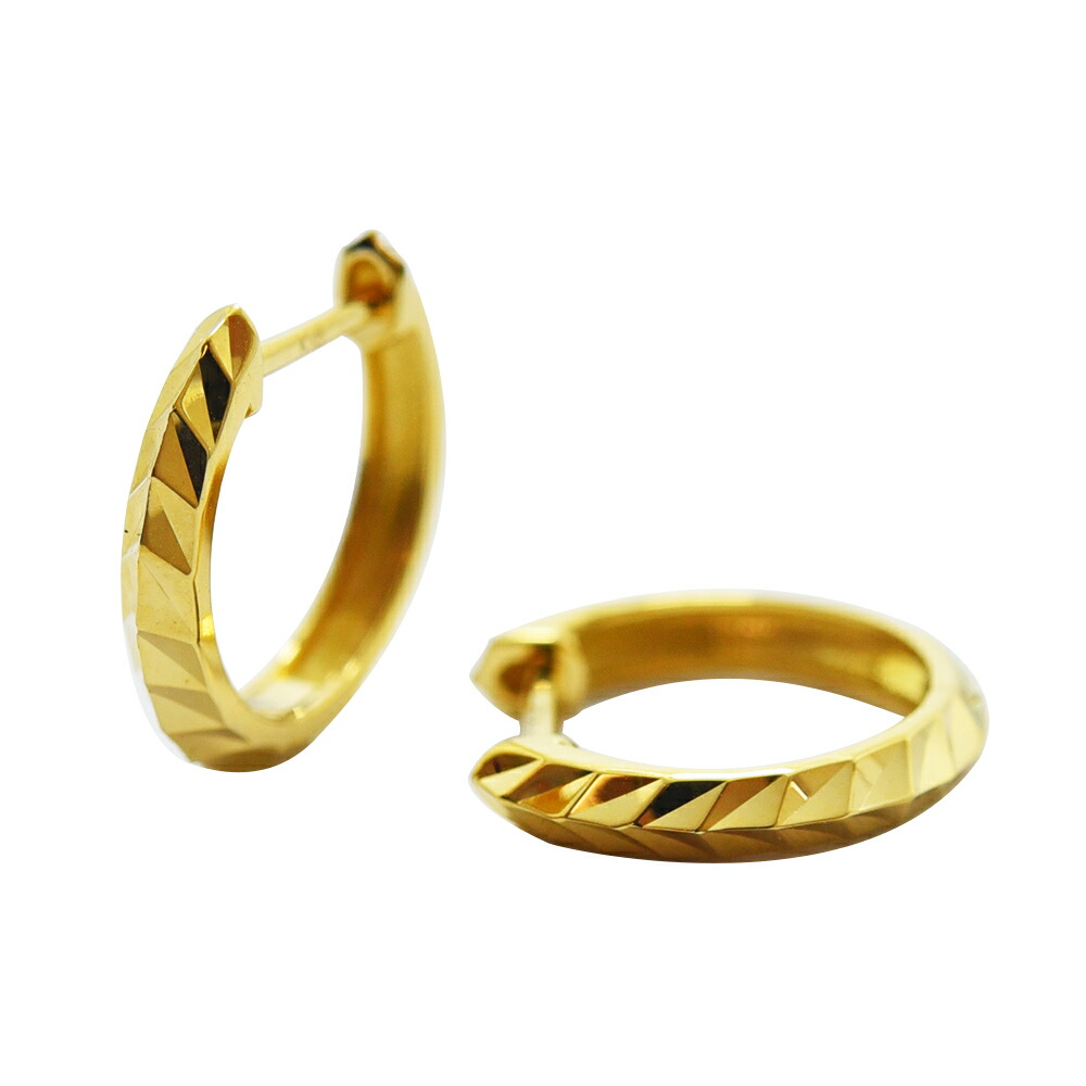 楽天市場】ピアス メンズ レディース フープ ドロップ K10 10金 中折れ