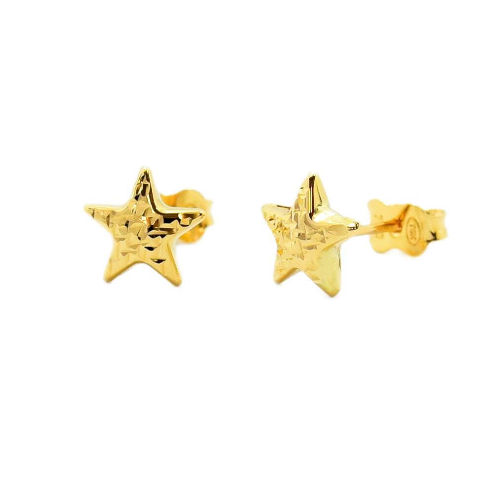 ピアス レディース 星 スター K18 750 メンズ 中空 両耳 新品