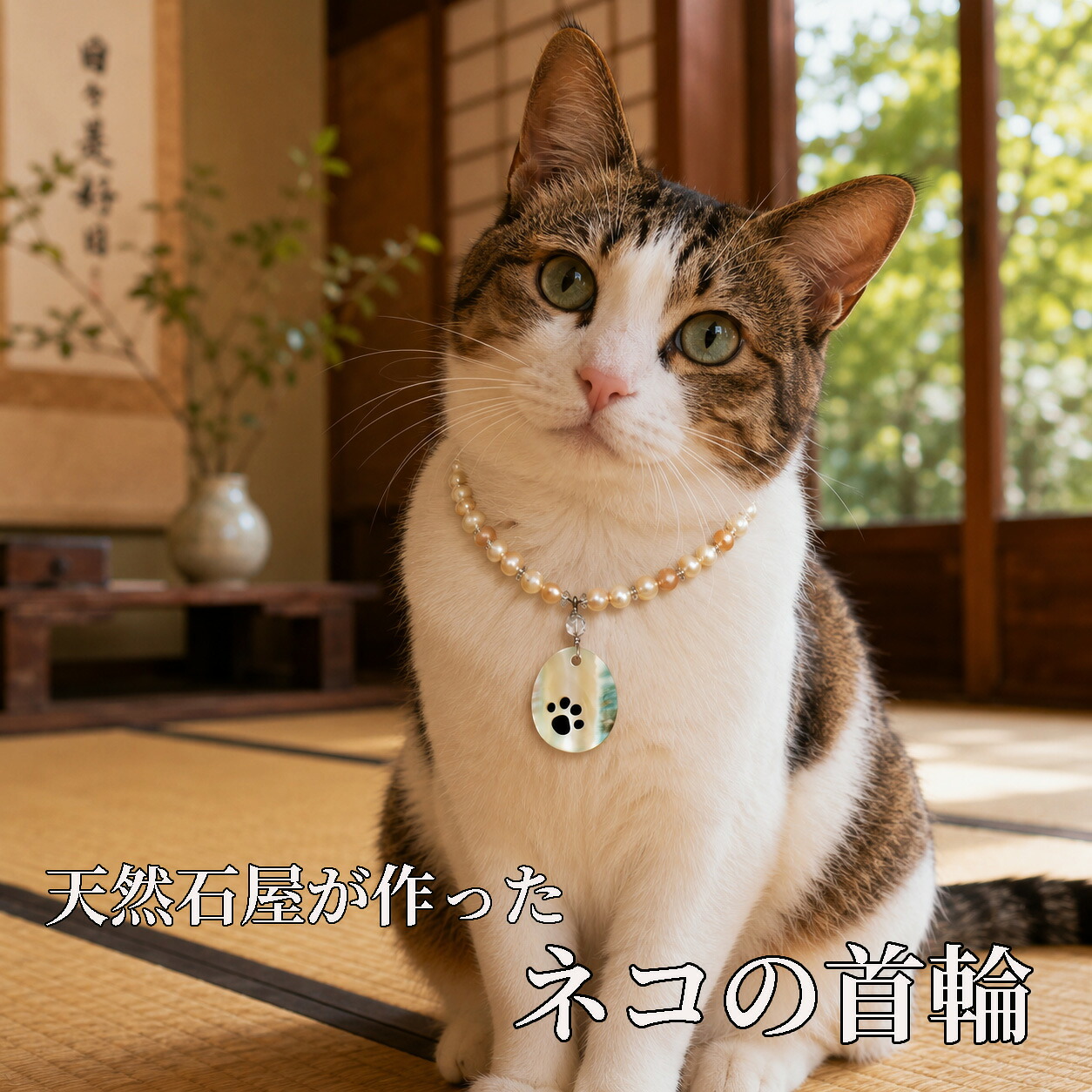 天然石屋が作った猫の頸飾り