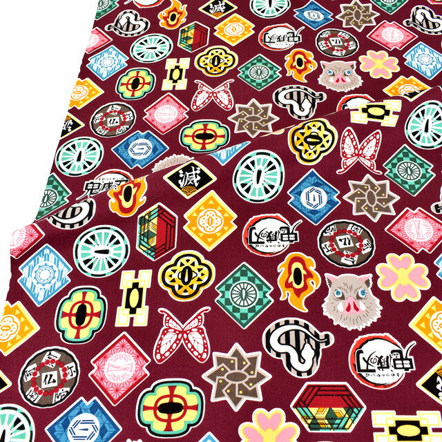 楽天市場 生地 鬼滅の刃 オックス 日輪刀鍔柄 G 5086 1b エンジ H Ki 新宿オカダヤ楽天市場店