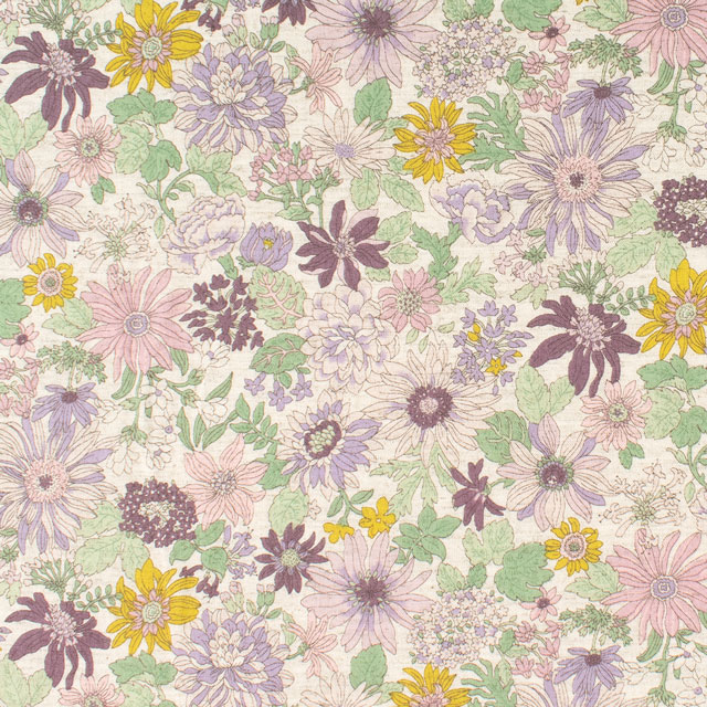カラフルな花模様の生地 Clothworks / Cottage Dreams Y4544-55 Garden Patchwork / 花柄
