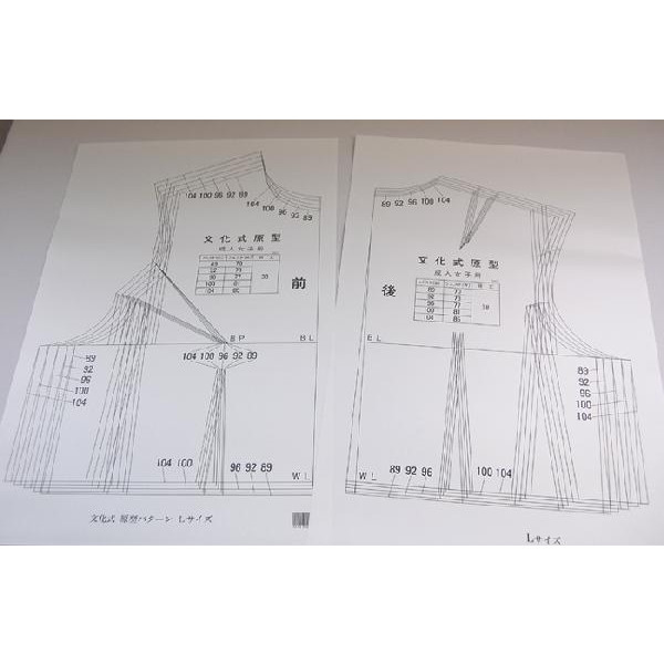 文化式原型　成人男子用[実物大] 文化式 男子原型パターン紙製(M/L) | 三友教材オンライン