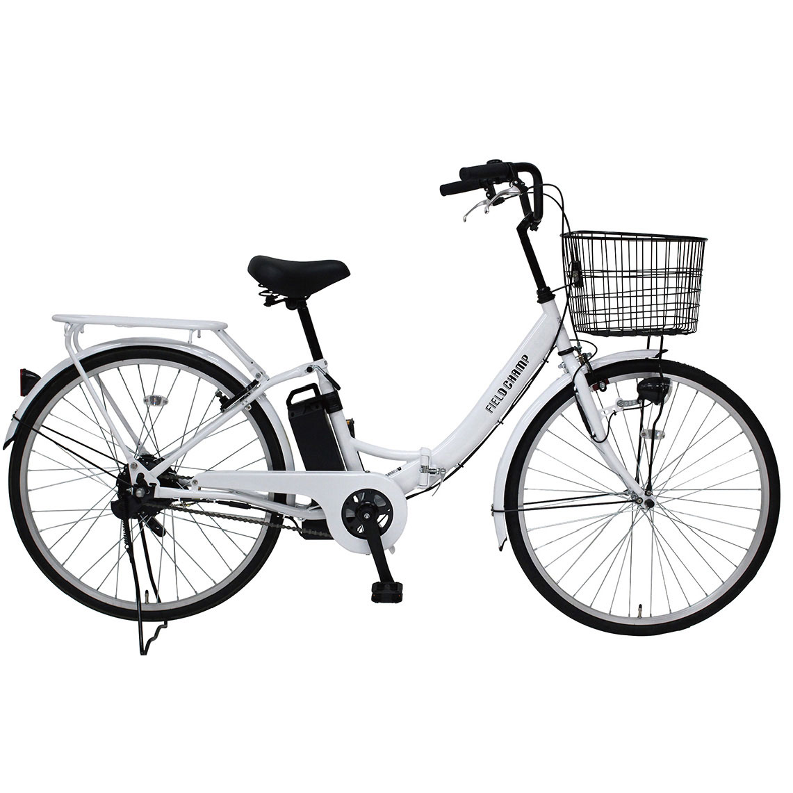 ホワイト 電動アシスト自転車 26インチ 前バスケット付き imgrc0092872762.jpg