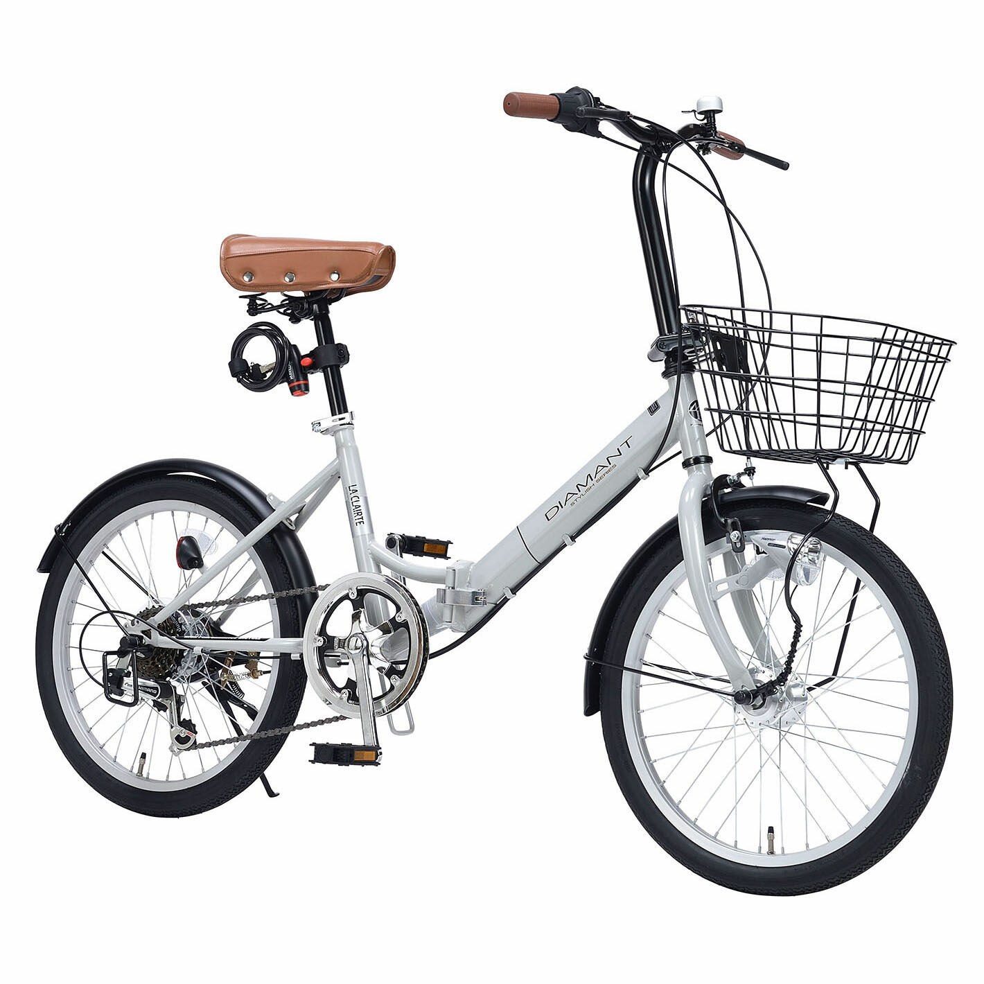 【楽天市場】20インチ折畳自転車 MF-207-MO モカブラウンMyPallas/マイパラス FOLDING  BICYCLE20・6SP・オートライト20型 シマノ6段変速 折りたたみ 自転車バスケット ギア テリー型サドル ホルダ付ワイヤーロック  グリップシフト : お買い得だね ...