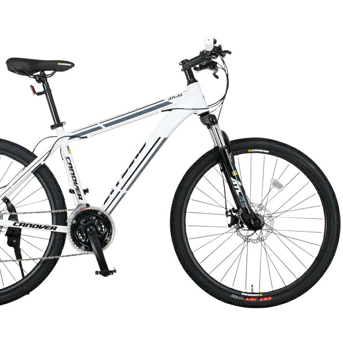 CANOVER/カノーバー マウンテンバイク 26×1.95CAMT-043-DD ATLAS(アトラス)【白いこと】シマノ製21段歯車 立ちはだかるタイア 通い通学 スポーティ オオトモ  クイック発行 MTB 銀輪 マウンテンバイク-スポーツ・アウトドア