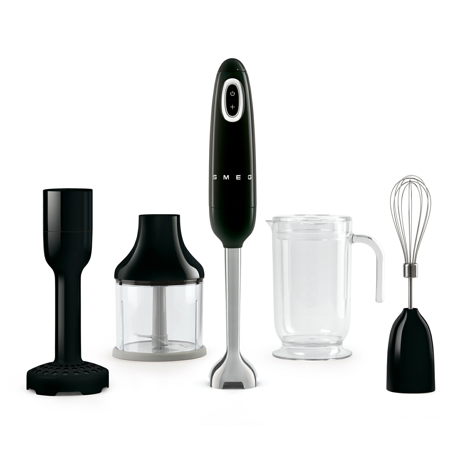 【日本正規品】SMEG/スメッグ ハンドブレンダー【ブラック】HBF02-BL-JP つぶす 混ぜる きざむ 泡立てる 砕く レトロ デザイン おしゃれ家電 ハイブランド チョッパー マッシャー ステンレス製泡立て器 1.4リットル容器 イタリアブランド プレゼント|お買い得だね!店