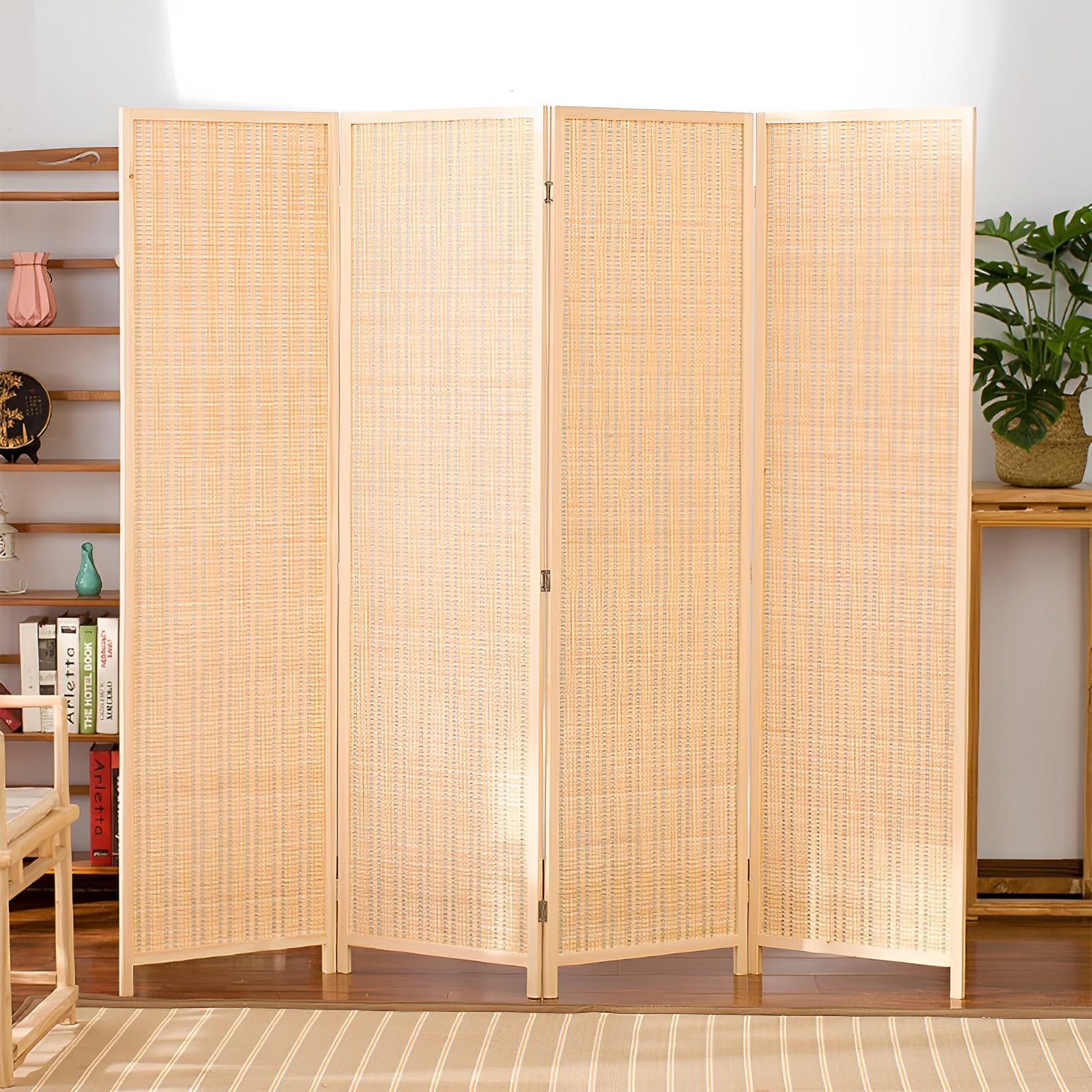 Fuyutu パーテーション 間仕切り 衝立 3連 高さ100cm 部屋 仕切り 目隠し 屏風 スクリーン 軽量 おしゃれ 折りたたみ 飲食店 オフィス 事務所 (3連-「幅120×奥行2×高さ100cm」, 仕切り式)