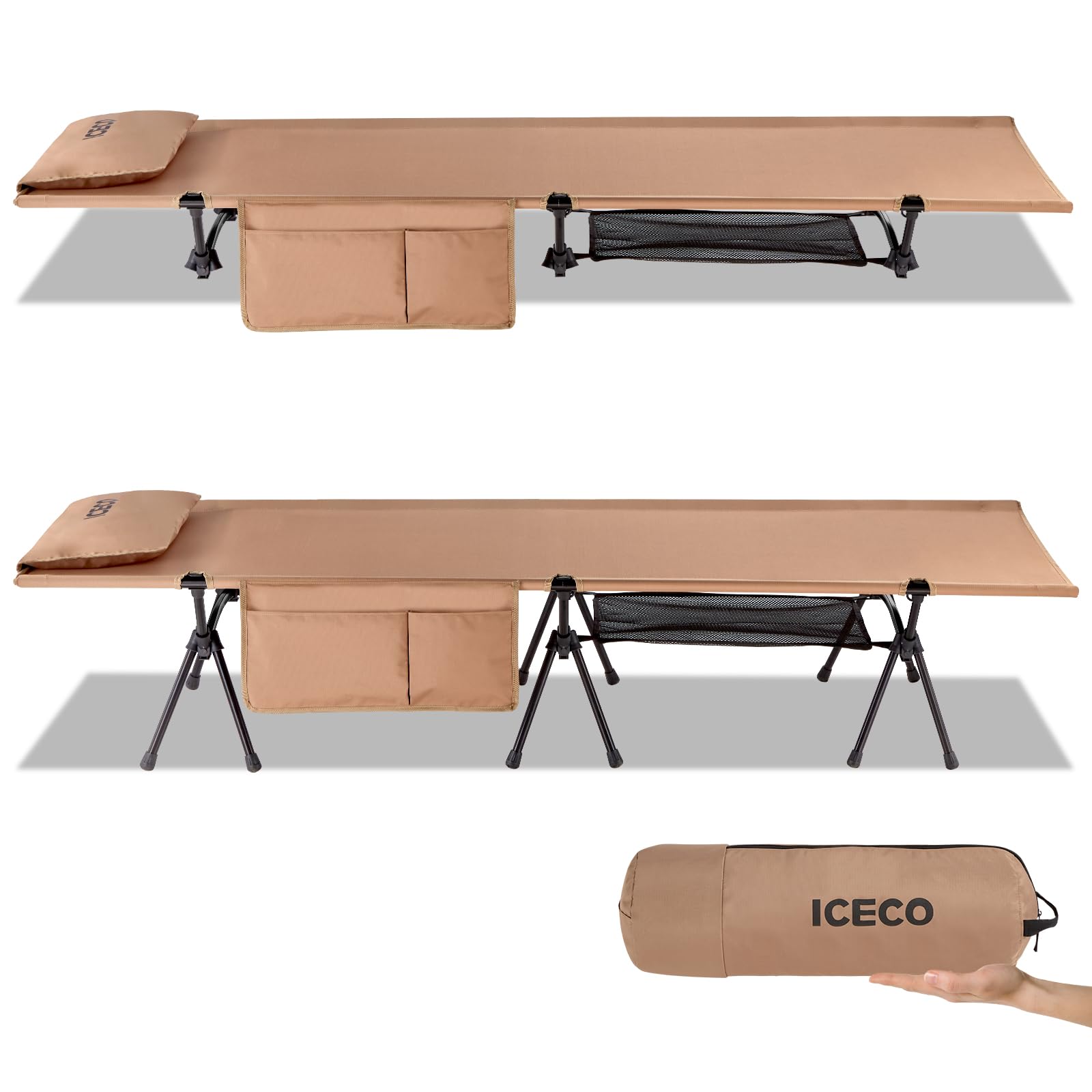 ICECO キャンプコット 2WAY 1000D 耐荷重180KG Amazon.co.jp: Upgrade ICECO キャンプコット 2WAY 1000D 耐荷重