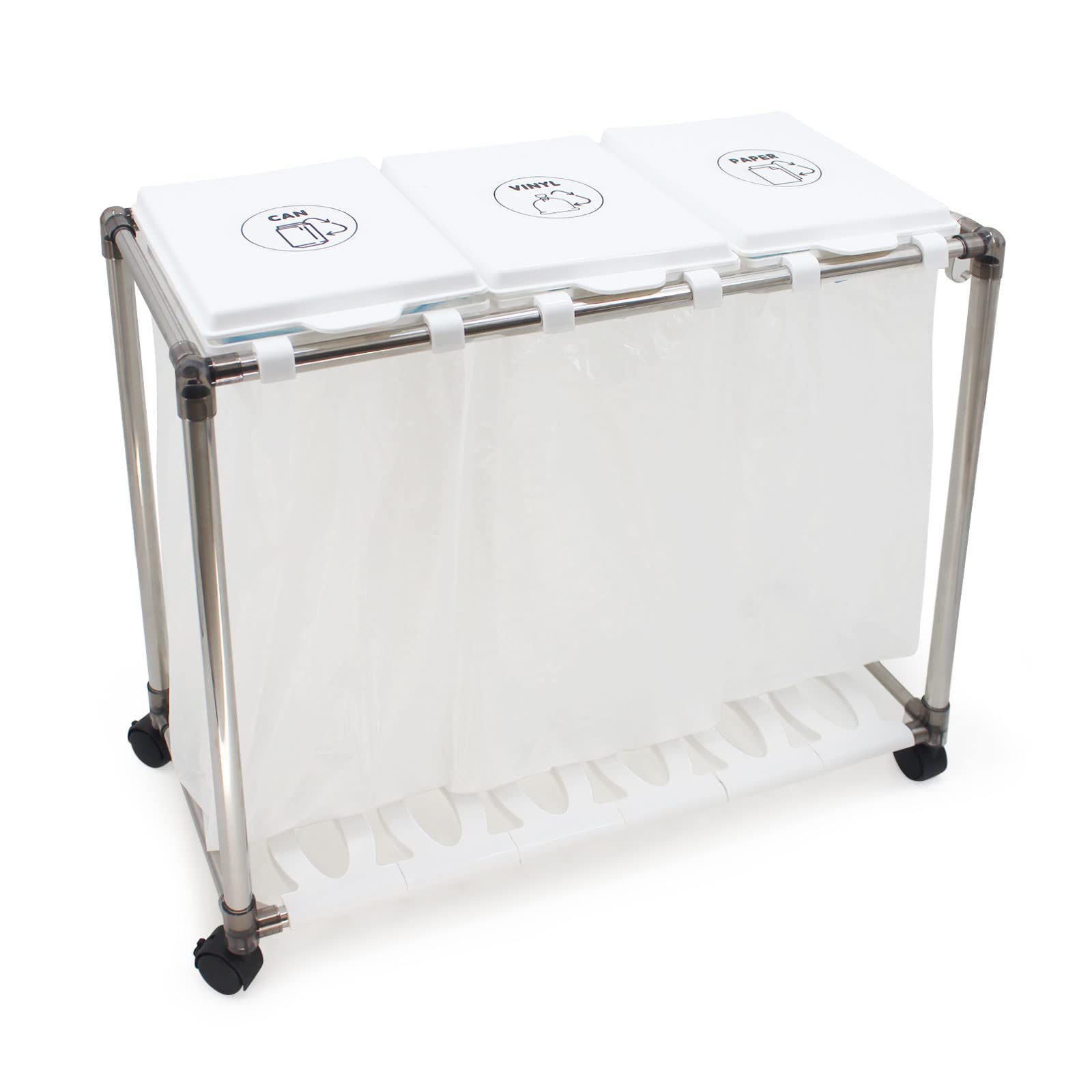 楽天市場】ステンレス3分別ゴミ箱 30L×3 キャスター付 蓋付き