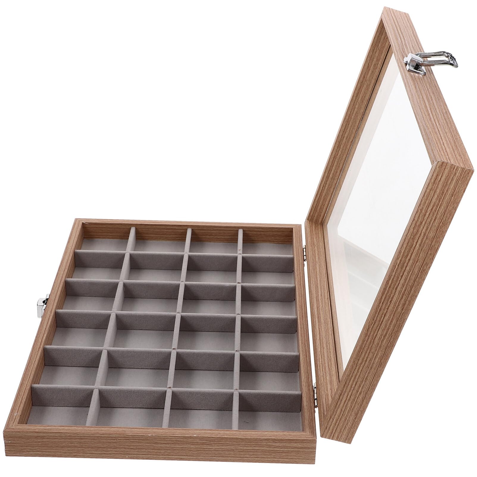 楽天市場】NUOLUX アクセサリーケース 木製 蓋付き 24区画