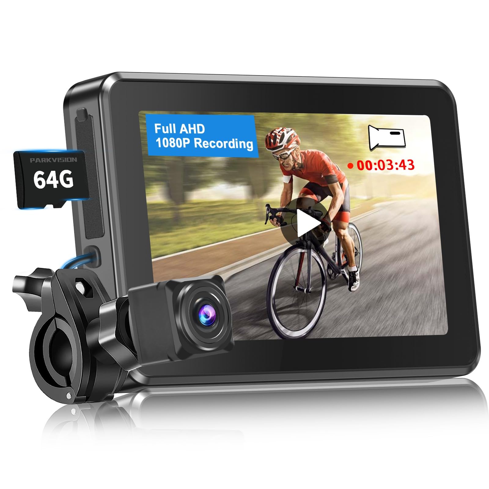 楽天市場】ATOVANKA 自転車 ミラー 4.3インチ自転車 バックミラー AHD