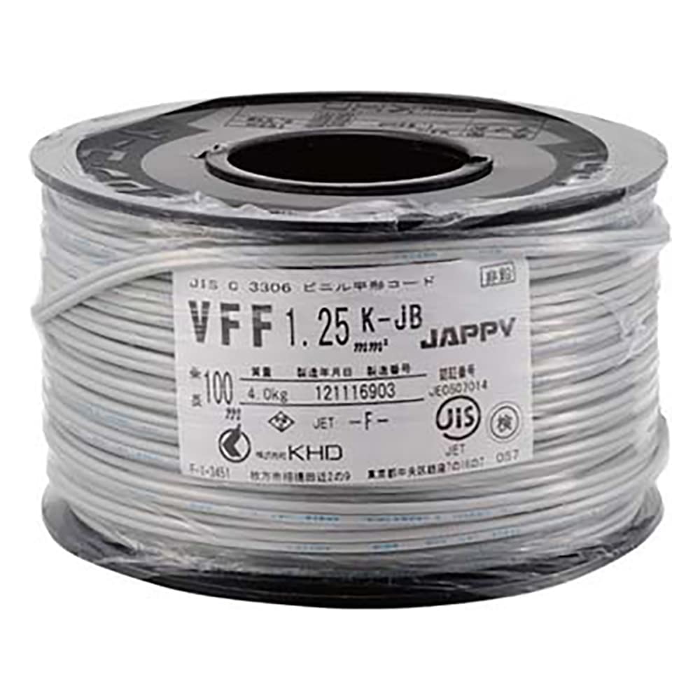 新品未使用!!ビニル平形コード VFF2SQ赤/黒 ビニル平形コード VFF KHD 赤/黒色 全長100m導体外
