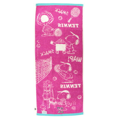 楽天市場 スヌーピー フェイスタオル スポーツシリーズ テニス ピンク おかいものsnoopy 楽天市場店
