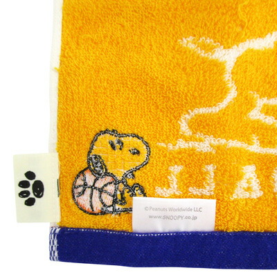 楽天市場 スヌーピー ミニタオル1 スポーツシリーズ バスケ イエロー おかいものsnoopy 楽天市場店
