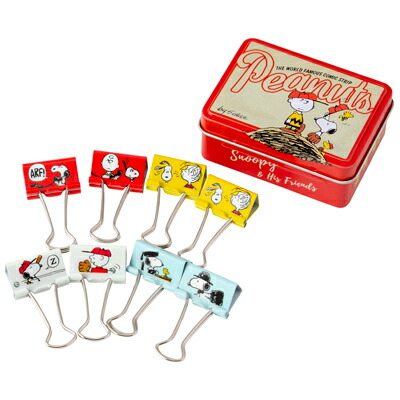 楽天市場 スヌーピー 缶入りwクリップ 野球 スヌーピー ダブルクリップ グッズ 大人 向け プレゼント おかいものsnoopy 楽天市場店