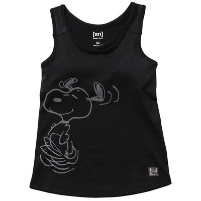 Snoopy Cool Cup Tank Cool ノースリーブ ジェットブラック スヌーピー グッズ レディース トップス ヨガウェア ノースリーブ 袖なし ウェア トップス スーパーナチュラル コラボ 服 ヨガ スポーツ おしゃれ かわいい キャラクター グッズ 大人 向け プレゼント