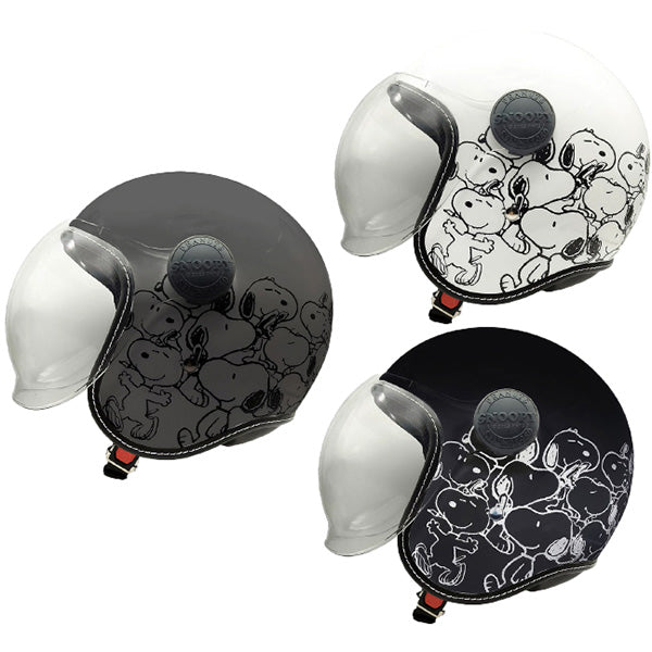スヌーピー ジェットシールドヘルメット (スヌーピーカーニバル) SG規格適合品（スクーターから大型バイク全排気量対応） JIS2007安全規格対応 サイズ調整用のスポンジ付 ヘルメット/57～58cm SMサイズ(一般的なレディース向けサイズ＆頭の小さい方向け)｜おかいものSNOOPY　店