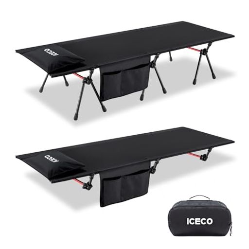 ワイドコット ICECO コット キャンプ 簡易ベッド「2WAYハイ/ロー切替可能・耐荷重180KG・静音設計・高密度1000Dポリエステルシート・A7075アルミニウム合金フレーム」 軽量 幅広 折りたたみ式 &hellip;｜OkaLiving店