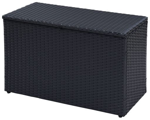 ガーデンマスター(Gardenmaster) ウィッカー 収納庫 幅80x奥行39x高さ52cm (幅80cmタイプ) 物置 収納ベンチ 玄関 軒先 お庭 ベランダ テラス バルコニー ダークブラウン NWS-80(DBR)｜OkaLiving店