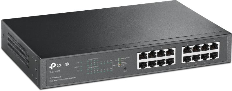 TP-Link スマートスイッチ ギガ16ポート PoE+ 8ポート 管理機能付 ラックマウント 5年 TL-SG1016PE