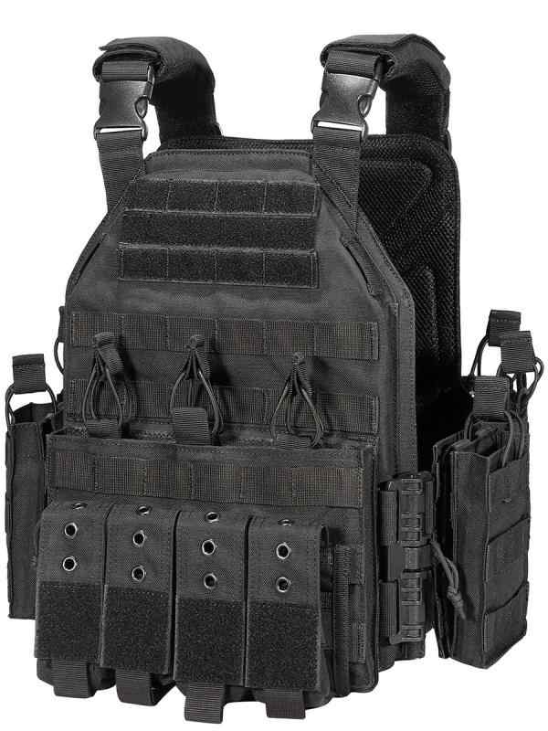 タクティカルベスト メンズ レディース 1000Dポリエステル 多機能 装備品 サバイバルゲーム アウトドア 登山 普段使い 速乾 透湿 防水 防風 防汚 耐久性 耐摩耗性 保温 防紫外線 オールシーズン ブラック 迷彩 ミリタリーグリーン