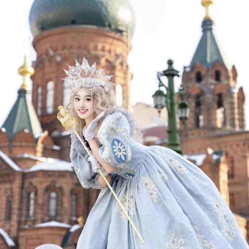 ロングドレス レディース ヨーロッパ 中世 宮廷 レトロ ビクトリア フランス 貴族 プリンセス 秋 湖ブルー ポリエステル 演劇 ファッションショー 写真撮影 ファンタジー