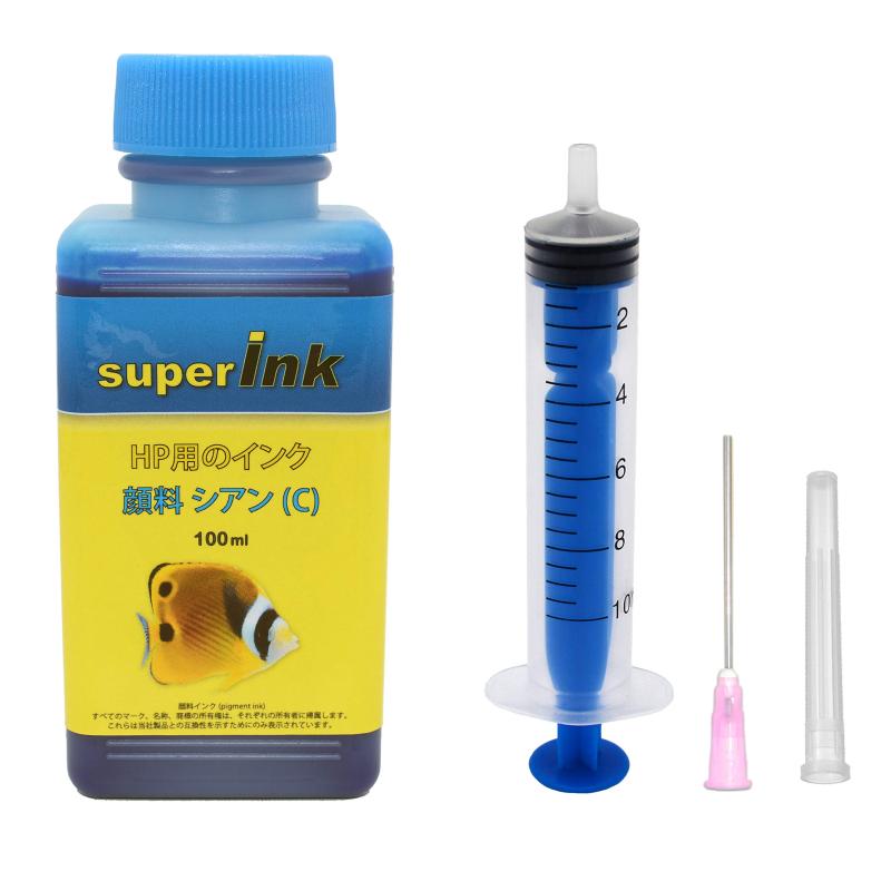 HP用 （顔料） 詰め替え 互換インク superInk （全機種対応） + 手袋 + 10ml注入器 + 針 + キャップ｜櫻花舎店
