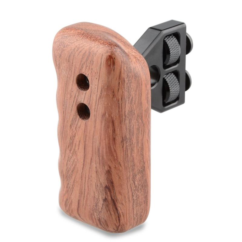 CAMVATE カメラケージハンドル 1/4オス18MM距離 DVビデオグリップ 左手 貴重なかりん木製画像