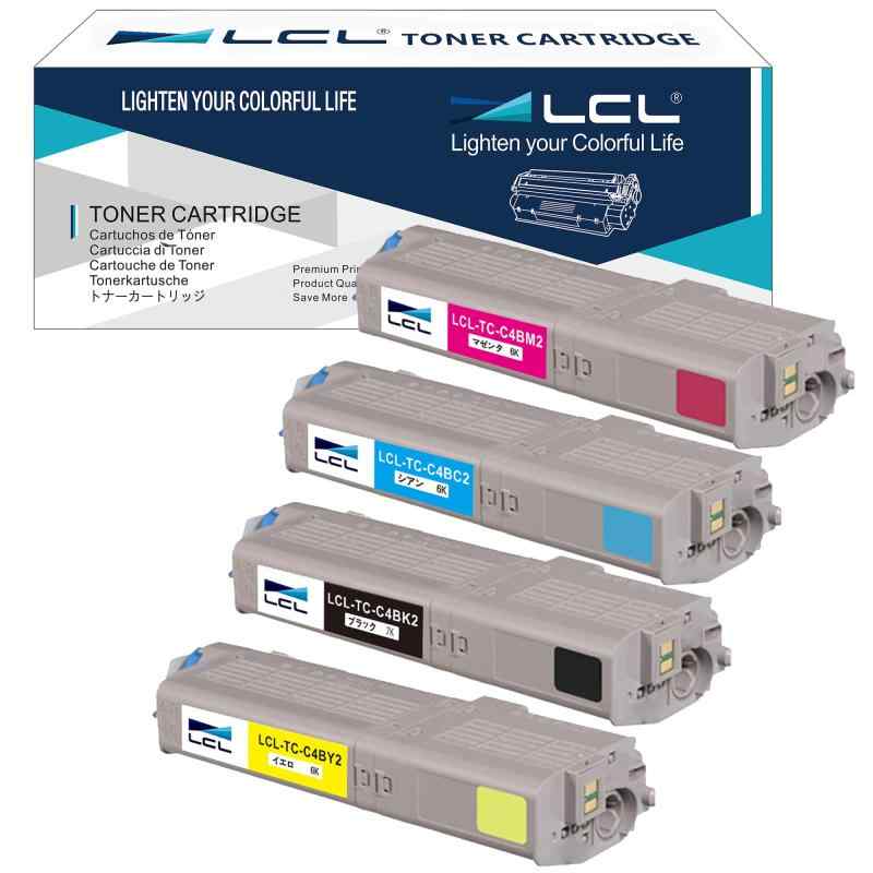LCL OKI用 TC-C4B TC-C4BK1 TC-C4BK2 TC-C4BC2 TC-C4BM2 TC-C4BY2 C542dnw MC573dnw 増量 (4色セット ブラック シアン マゼンタ イエロー) 互換トナーカートリッジ 対応機種：C5