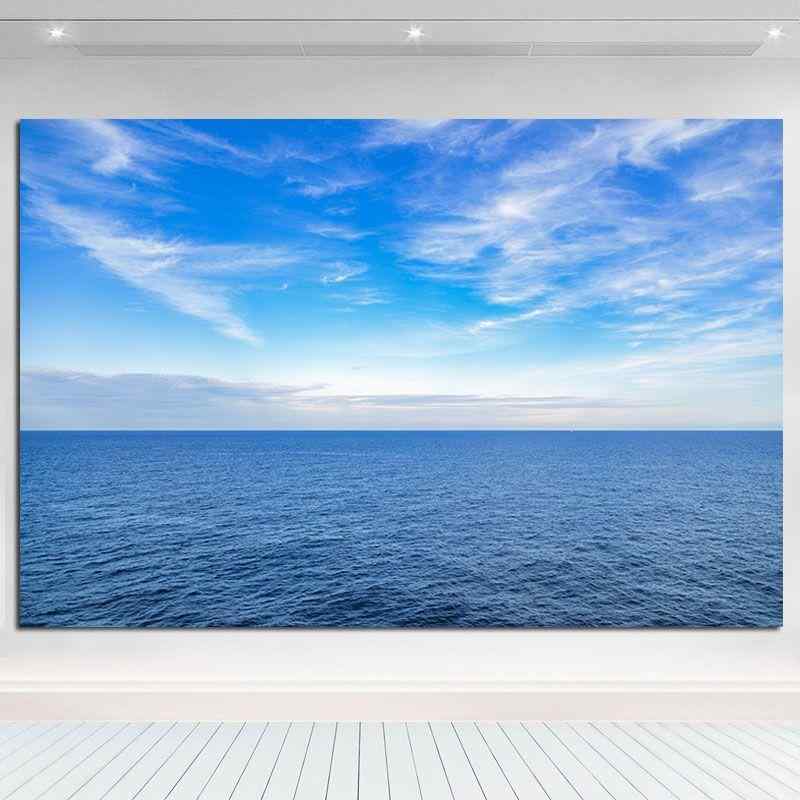 工芸ダイアログボックス 海 見晴らし画 青天井 白雲 風水 金運 消印手合い 部屋の入り口 リビング 室内装飾 壁飾りつけ 軽銀ひな形 帆布原料品 今めかしい 壁面かざり付ける 今めかしい