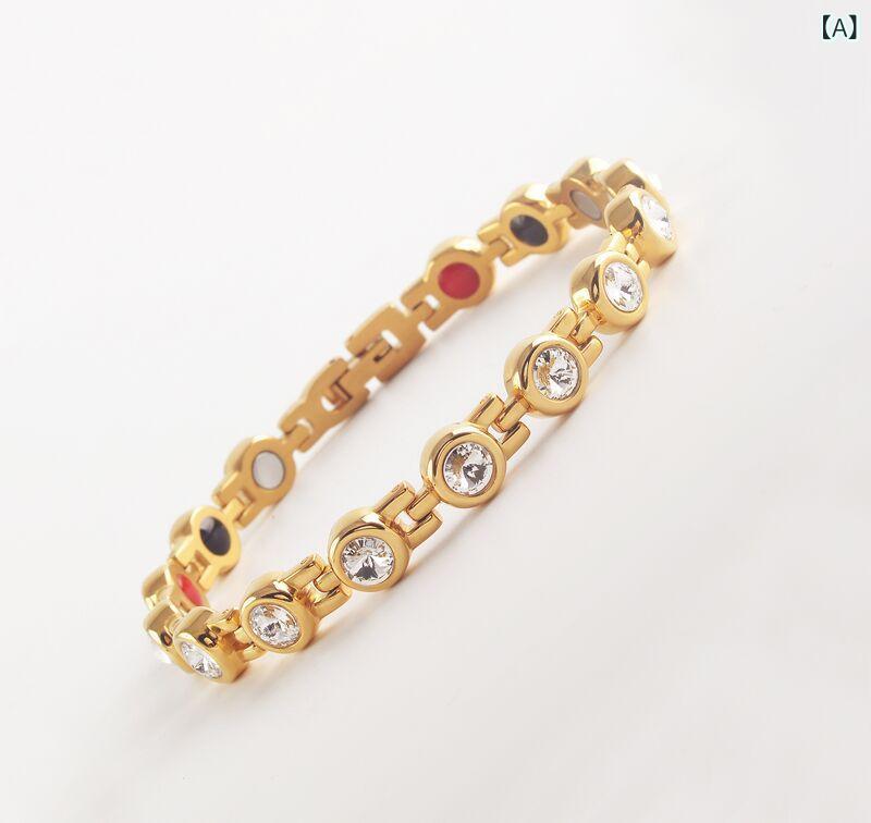 ブレスレット メンズ レディース ステンレス チタン鋼 ジルコニア 花モチーフ シンプル クリエイティブ カジュアル 通勤 普段使い ファッション 夏 金 ローズゴールド スチール