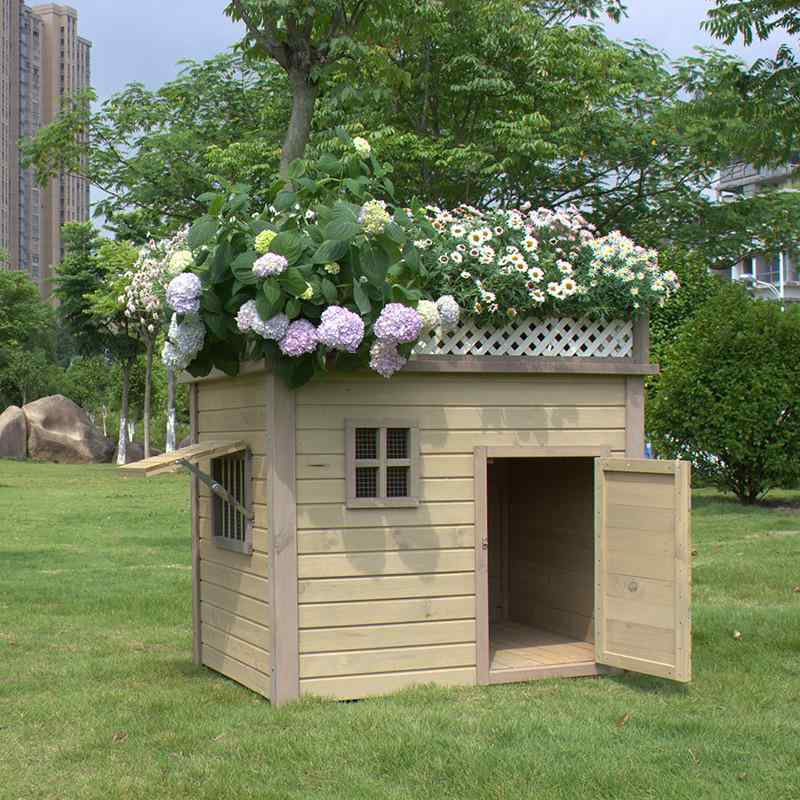 犬掘っ建て小屋 ドッグハウス 愛玩動物住みか 実木 木製 木質 室内 室外 身寄り 運動場 汎用 アウトドア 大型犬 中型犬 小型犬 雨合羽 深カーキ