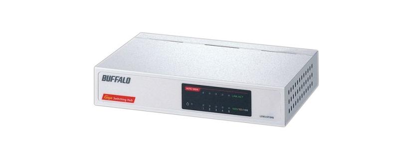 BUFFALO Giga対応 金属筺体 電源内蔵 5ポート ホワイト スイッチングハブ LSW3-GT-5NS