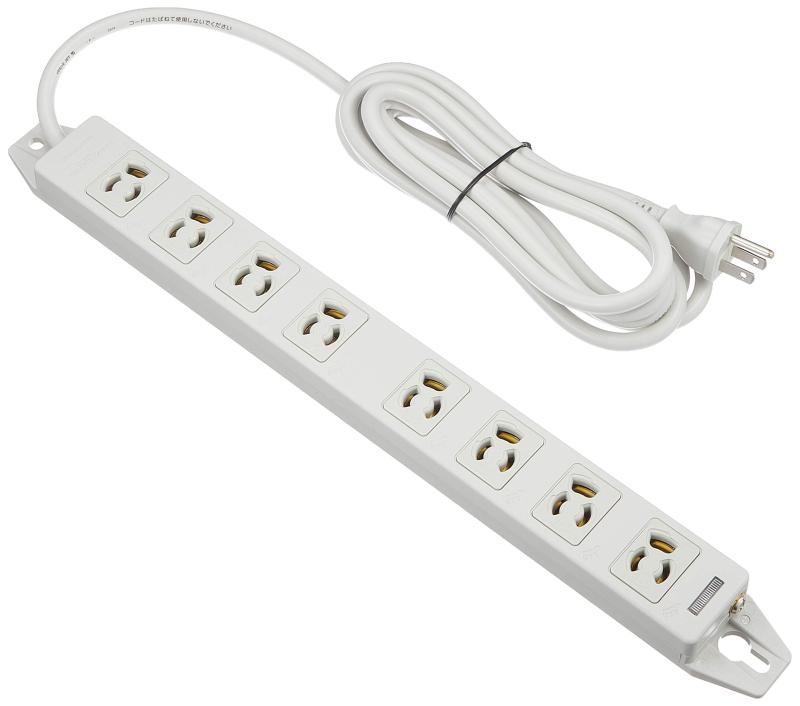 パナソニック(Panasonic) 電源コンセント OAタップ(接地15A抜け止め形) マグネット付 電源表示付 8コ口 グレー コード長3m WCH24383H