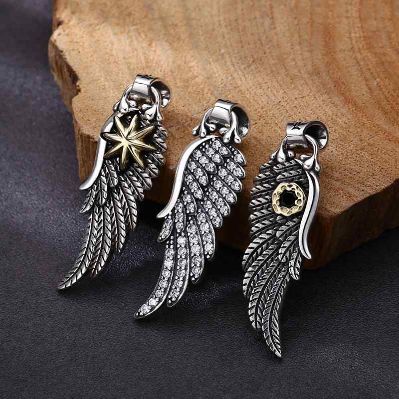 ペンダントトップ メンズ レディース シルバー 羽根 翼 モチーフ ネックレストップ ジュエリー アクセサリー 男女兼用 ユニセックス レトロ ヴィンテージ風風 アンティーク調 立体 彫刻 精工 普段使い 贈り物 ギフト おしゃれ｜櫻花舎店