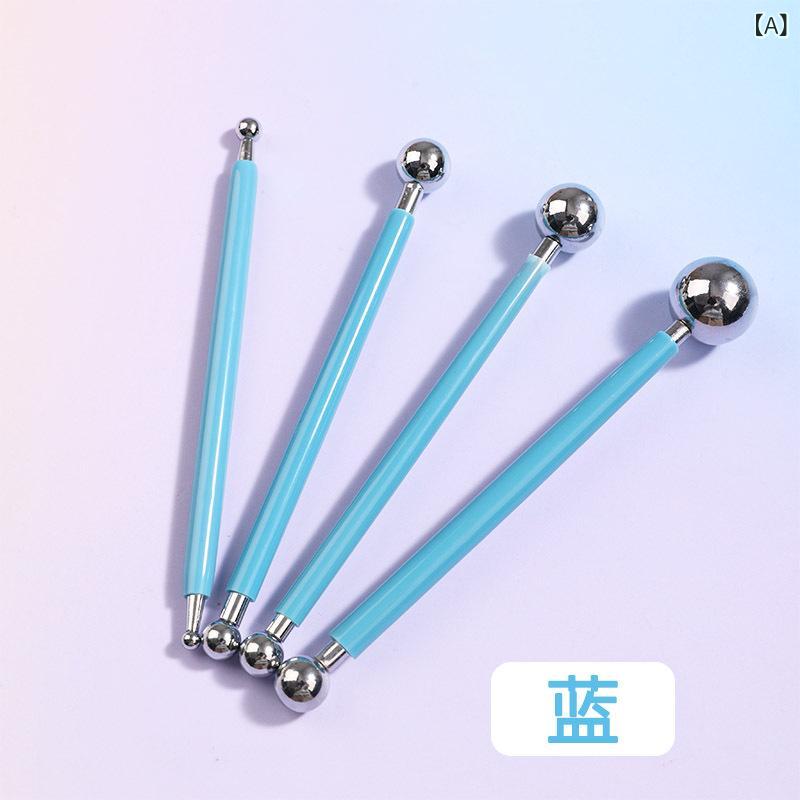 Art Supplies, Round Bar Tools, Clay Kneading, Clay Sculpture, Pottery, Clay Figures, Crafts, Crafts, Hobbies, DIY Tools, Confectionery, Fondant, Sugar, Craft, Decorations, Stainless Steel, Round Ball, Spheres, Set of 4, Blue, Purple, Green, Cute