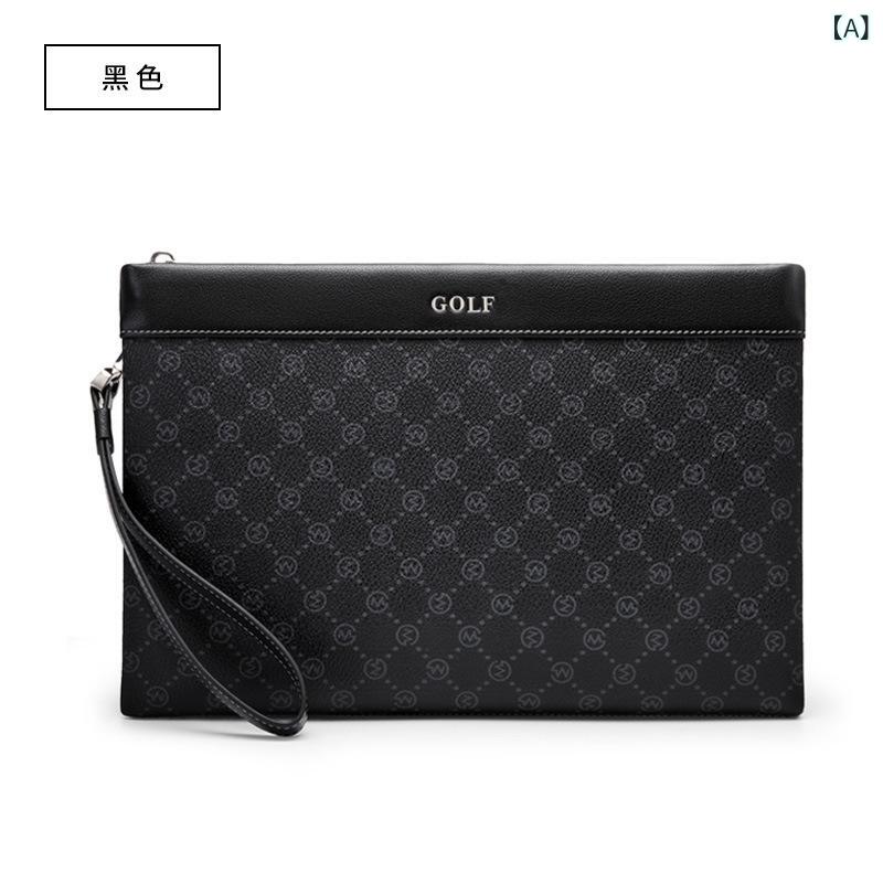 クラッチペダル御徒面子 メンズ 鞄 かばん 大きめ 大電気容量 信封包 レトロ 刷り上げる柄 幾何学学飾りつけ 商行為 通い 普段使い走り 心地よい デイリー若い衆 黒いこと 黒 PVC原料品 軽さ 助けになる