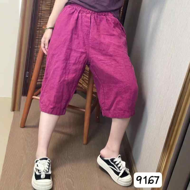 心地よいズボン下 レディース 二分の一ズボン下 五分丈 サルエルパンツ 麻 リネン 透け透け 冷やりとした 無地 酉の方角天然ゴム 衣嚢 分かりやすい 自然的 普段使い走り 御部屋着 普段着 御部屋お召しもの ボトムス ズボン マゼンタ 黒いこと カーキ