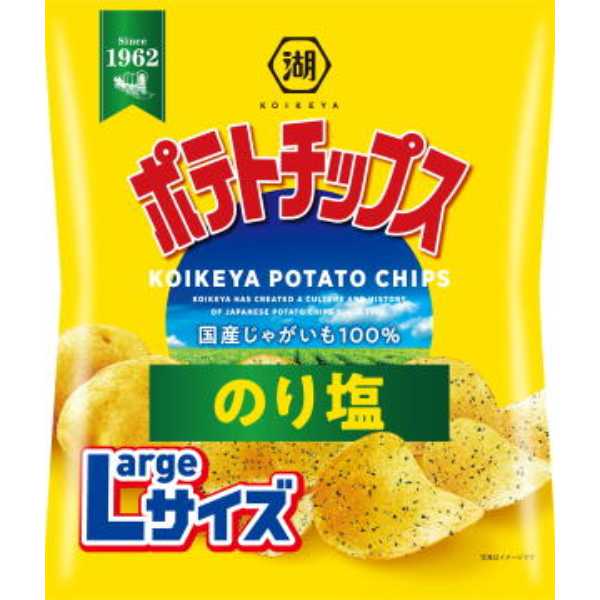 湖池屋 LARGEサイズポテトチップスのり塩 112g 12コ入り 2025/07/21発売 (4901335156386)