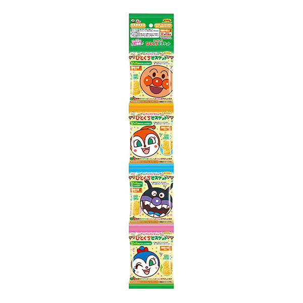 不二家 アンパンマンひとくちビスケット4連 80g(20g&times;4袋) 60コ入り 2025/09/02発売 (4902555170497c)｜おかしのマーチ