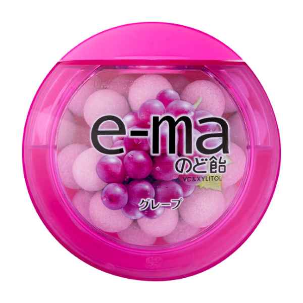 UHAピピン e-maのど飴　容器　グレープ 33g 72コ入り 2023/05/01発売 (4514062222813c)｜おかしのマーチ